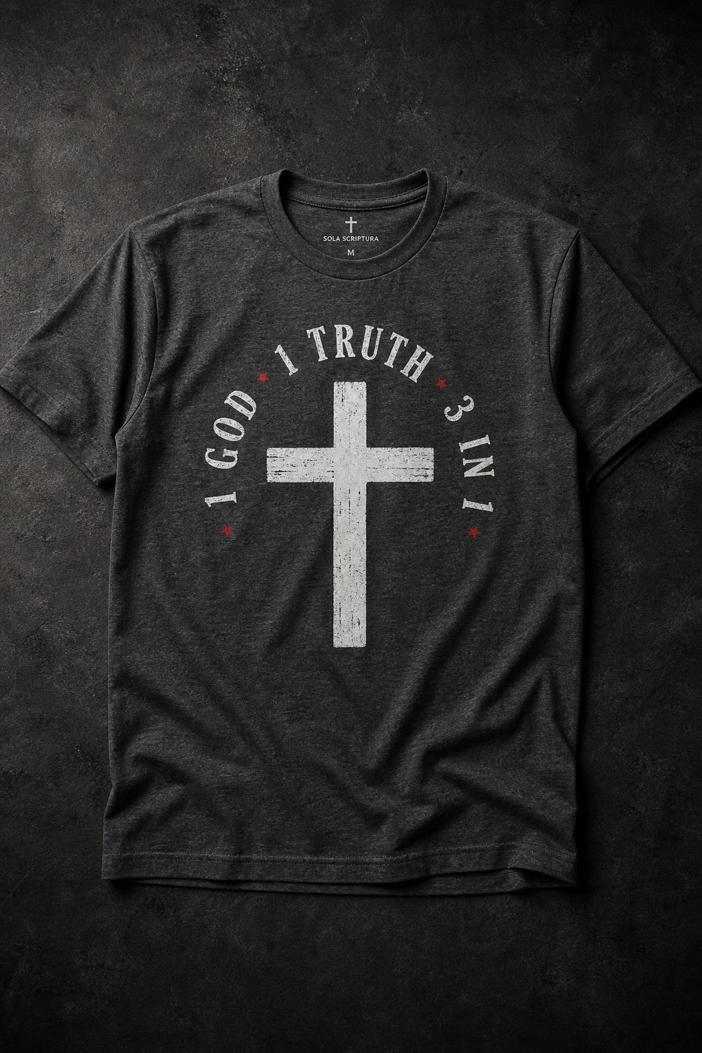 Cross Mark Tee in Charcoal Heather